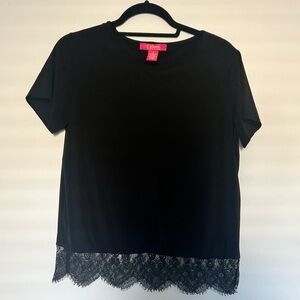 Catherine black top with lace bottom